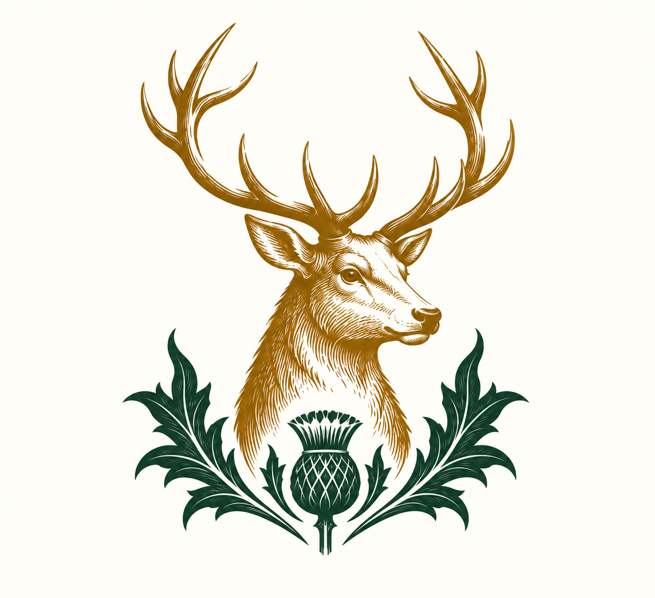 Stag and thistle crest